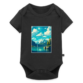 Genève Suisse Vintage voyage affiche Souvenir - Body à manches courtes Premium Bébé - noir - Devant