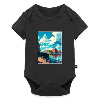 Gothenburg Sweden Vintage Travel Poster Souvenir - Baby Premium short-sleeve bodysuit - black - Front