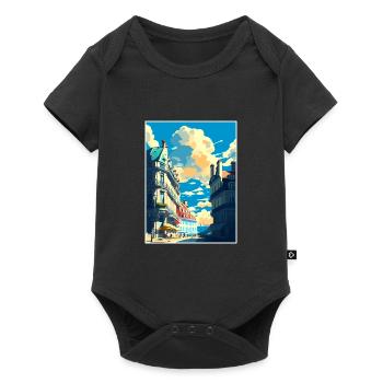 Nantes Decoration Vintage Travel Poster Souvenir - Baby Premium short-sleeve bodysuit - black - Front