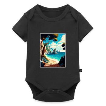 Zakynthos Grèce Décoration Grec Voyage Affiche - Body à manches courtes Premium Bébé - noir - Devant
