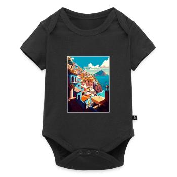 Positano Italie Vintage voyage affiche WPA Souvenir - Body à manches courtes Premium Bébé - noir - Devant