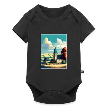 Normandie France Vintage voyage affiche WPA Souvenir - Body à manches courtes Premium Bébé - noir - Devant