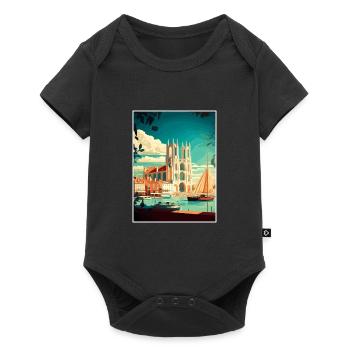 La Rochelle France Vintage Travel Poster Souvenir - Baby Premium short-sleeve bodysuit - black - Front