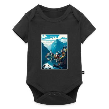 Hallstatt Lake Austria Alpine Mountain Scenery - Baby Premium short-sleeve bodysuit - black - Front