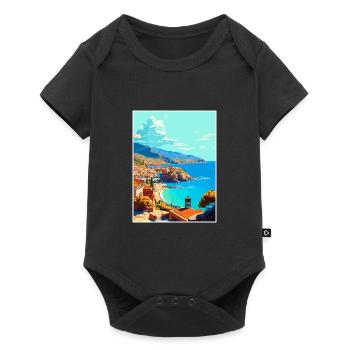 Crète Grèce Décoration Vintage Voyage Affiche WPA - Body à manches courtes Premium Bébé - noir - Devant