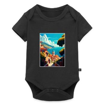 Samos Griechenland Dekoration Vintage Reiseposter WPA - Baby Premium Kurzarmbody - Schwarz - Vorne