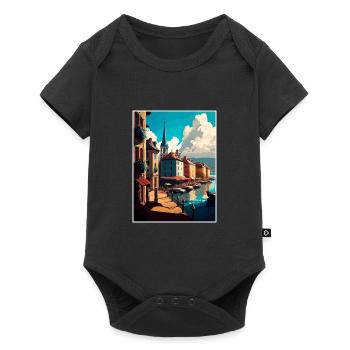 Bayonne France Vintage Travel Poster WPA Souvenir - Baby Premium short-sleeve bodysuit - black - Front