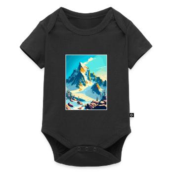 Dachstein Austria Doher Vintage Reiseposter WPA - Baby Premium Kurzarmbody - Schwarz - Vorne