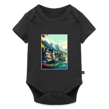 Interlaken Suisse Vintage Affiche de voyage WPA - Body à manches courtes Premium Bébé - noir - Devant
