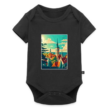 Tallinn Estonie Vintage voyage affiche WPA Souvenir - Body à manches courtes Premium Bébé - noir - Devant