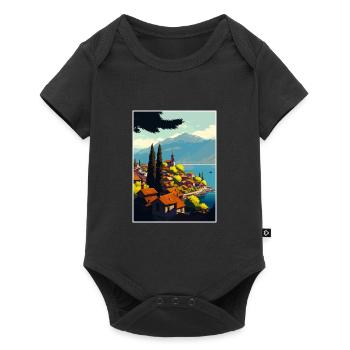 Église du lac de l’île d’Ohrid de Saint-Jean-de-Macédoine - Body à manches courtes Premium Bébé - noir - Devant