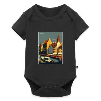 Danzig Polnische Ostseeküste Polen Reiseplakat - Baby Premium Kurzarmbody - Schwarz - Vorne