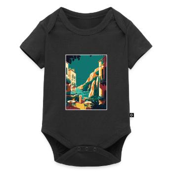 Capri Italy Coastal Vintage Travel Poster Souvenir - Baby Premium short-sleeve bodysuit - black - Front