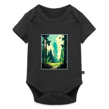 Bialowieża Wald Polen Vintage Reiseposter WPA - Baby Premium Kurzarmbody - Schwarz - Vorne