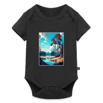 Kampinos Pologne Vintage voyage affiche WPA Souvenir - Body à manches courtes Premium Bébé - noir - Devant