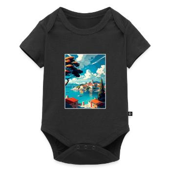 Dalmacija Hrvatska Croatia Coastal Travel Poster - Baby Premium short-sleeve bodysuit - black - Front