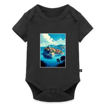 Île de Ciovo Croatie Vintage voyage affiche WPA Art - Body à manches courtes Premium Bébé - noir - Devant