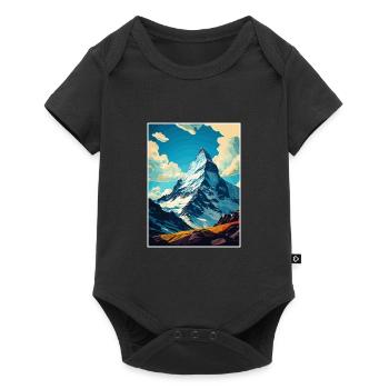 Cervin Suisse Vintage Affiche de voyage WPA - Body à manches courtes Premium Bébé - noir - Devant