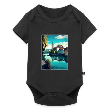 Schaffhausen Switzerland Vintage Travel Poster WPA - Baby Premium short-sleeve bodysuit - black - Front