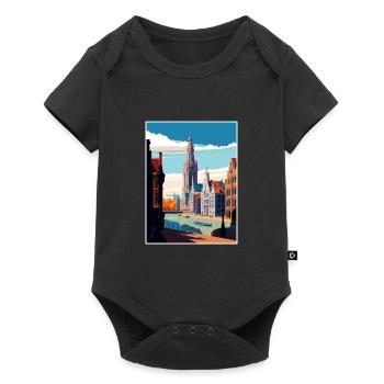 Antwerp Belgium Vintage Travel Poster WPA Souvenir - Baby Premium short-sleeve bodysuit - black - Front