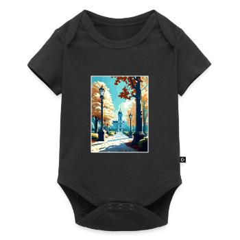Brussels Park Belgium Vintage Travel Poster WPA - Baby Premium short-sleeve bodysuit - black - Front