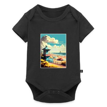 Zandvoort Pays-Bas Vintage voyage affiche WPA - Body à manches courtes Premium Bébé - noir - Devant