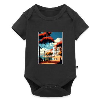 Tavira Portugal Vintage Travel Poster WPA Souvenir - Baby Premium short-sleeve bodysuit - black - Front