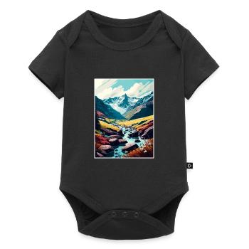 Hohe Tauern Österreich Park Vintage Reiseposter WPA - Baby Premium Kurzarmbody - Schwarz - Vorne