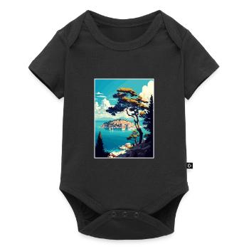 Vis Island Croatia Vintage Travel Poster Souvenir - Baby Premium short-sleeve bodysuit - black - Front