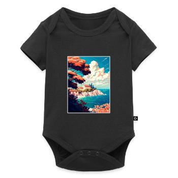 Punta Rata Kroatien Vintage Reiseposter Souvenir - Baby Premium Kurzarmbody - Schwarz - Vorne