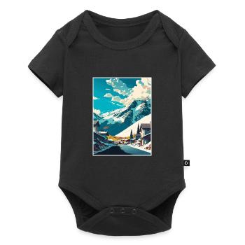 Ischgl Autriche Vintage voyage affiche WPA Souvenir - Body à manches courtes Premium Bébé - noir - Devant
