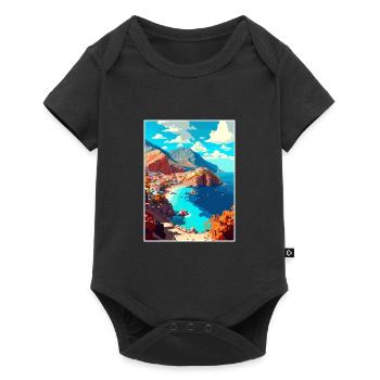 Karpathos Greece Decoration Vintage Travel Poster - Baby Premium short-sleeve bodysuit - black - Front