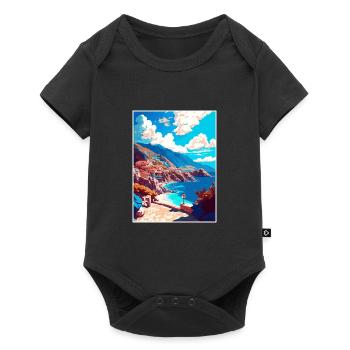 Karpathos Greece Decoration Vintage Travel Poster - Baby Premium short-sleeve bodysuit - black - Front