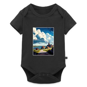 Trelleborg Schweden Vintage Reiseposter Souvenir - Baby Premium Kurzarmbody - Schwarz - Vorne
