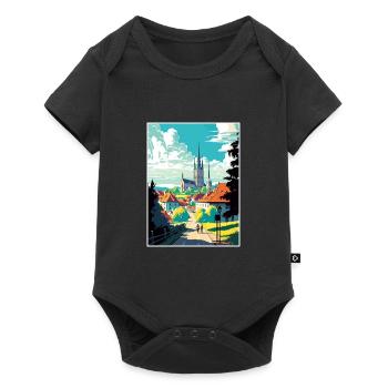 Tabor République tchèque Vintage voyage affiche WPA Art - Body à manches courtes Premium Bébé - noir - Devant