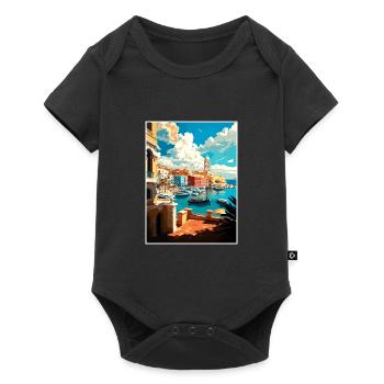 Héraklion Grèce décoration Vintage Travel Poster - Body à manches courtes Premium Bébé - noir - Devant