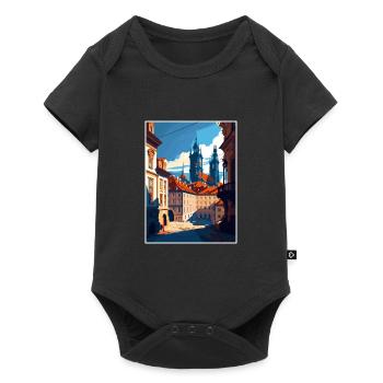 Prague Czech Republic Vintage Travel Poster WPA - Baby Premium short-sleeve bodysuit - black - Front