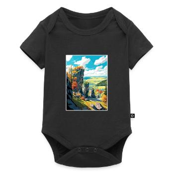 Mährischer Karst Tschechien Reiseplakat - Baby Premium Kurzarmbody - Schwarz - Vorne
