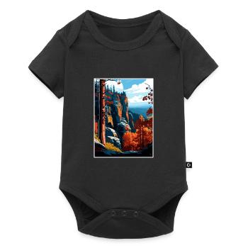 Bohême Suisse République tchèque Affiche de voyage - Body à manches courtes Premium Bébé - noir - Devant