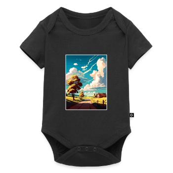 Skåne Schweden Vintage Reiseposter WPA Souvenir - Baby Premium Kurzarmbody - Schwarz - Vorne