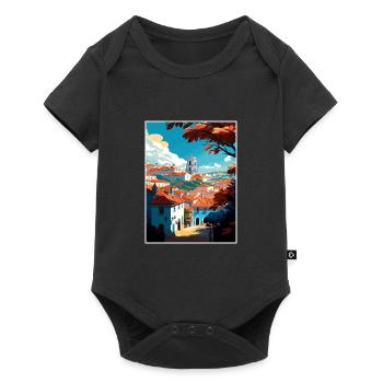 Tomar Portugal Vintage voyage affiche WPA Souvenir - Body à manches courtes Premium Bébé - noir - Devant