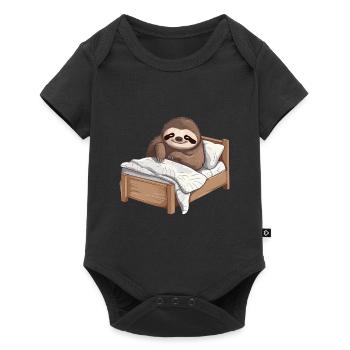 Sloth in Bed Chemise de nuit officielle - Body à manches courtes Premium Bébé - noir - Devant