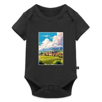 Provence Frankreich Vintage Reiseposter WPA Souvenir - Baby Premium Kurzarmbody - Schwarz - Vorne