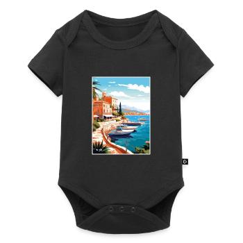 Côte D Azur France Vintage voyage affiche Souvenir - Body à manches courtes Premium Bébé - noir - Devant