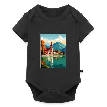 Lac d’Annecy Vintage Voyage Affiche WPA Souvenir - Body à manches courtes Premium Bébé - noir - Devant