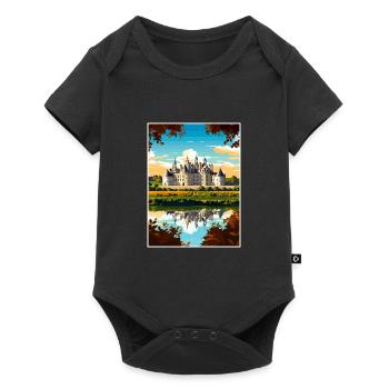 Vallée de la Loire France Vintage voyage affiche Souvenir - Body à manches courtes Premium Bébé - noir - Devant