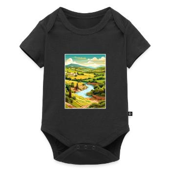 Vallée du Douro Portugal Vintage Travel Poster WPA - Body à manches courtes Premium Bébé - noir - Devant