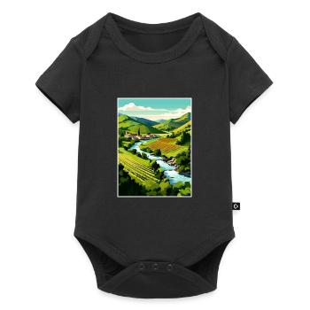 Vallée du Douro Portugal Vintage Travel Poster WPA - Body à manches courtes Premium Bébé - noir - Devant