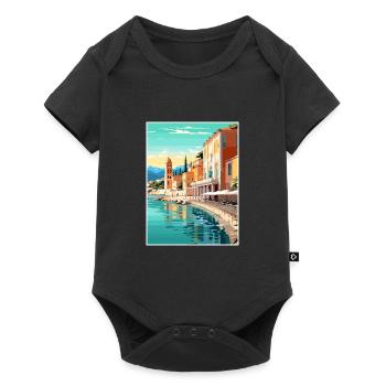 Nice Francescape Vintage Travel Poster Souvenir - Baby Premium short-sleeve bodysuit - black - Front