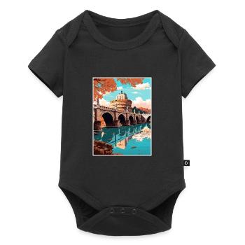 St Angelo Bridge Italy Vintage Travel Poster WPA - Baby Premium short-sleeve bodysuit - black - Front